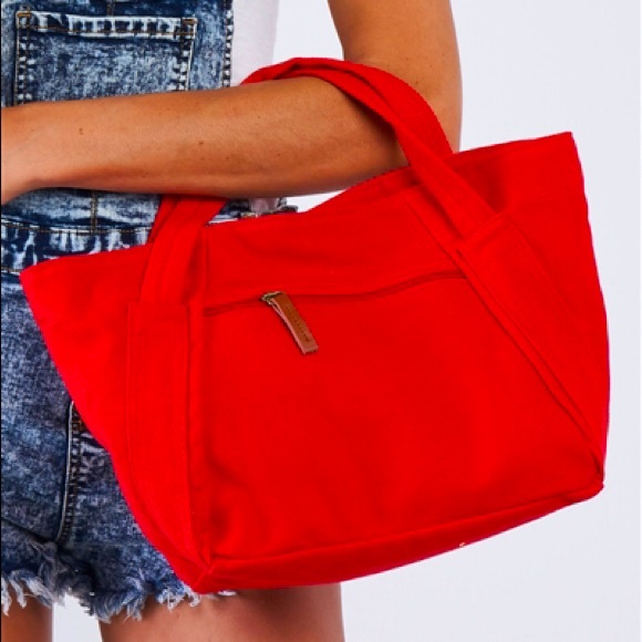 MoonFlowerBtq Handbags - Cherry Red Trendy Summer Tote Bag
